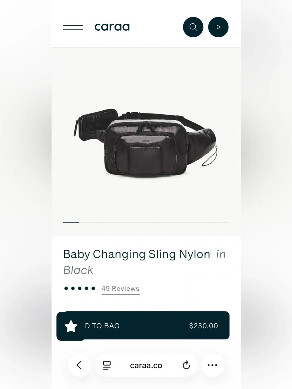 NWT Baby Changing Sling Nylon